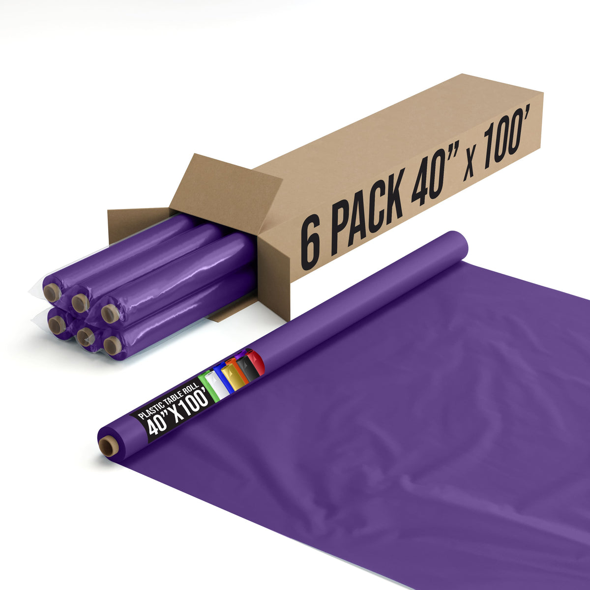 40 In. x 100 Ft. Purple Table Roll | Case of 6