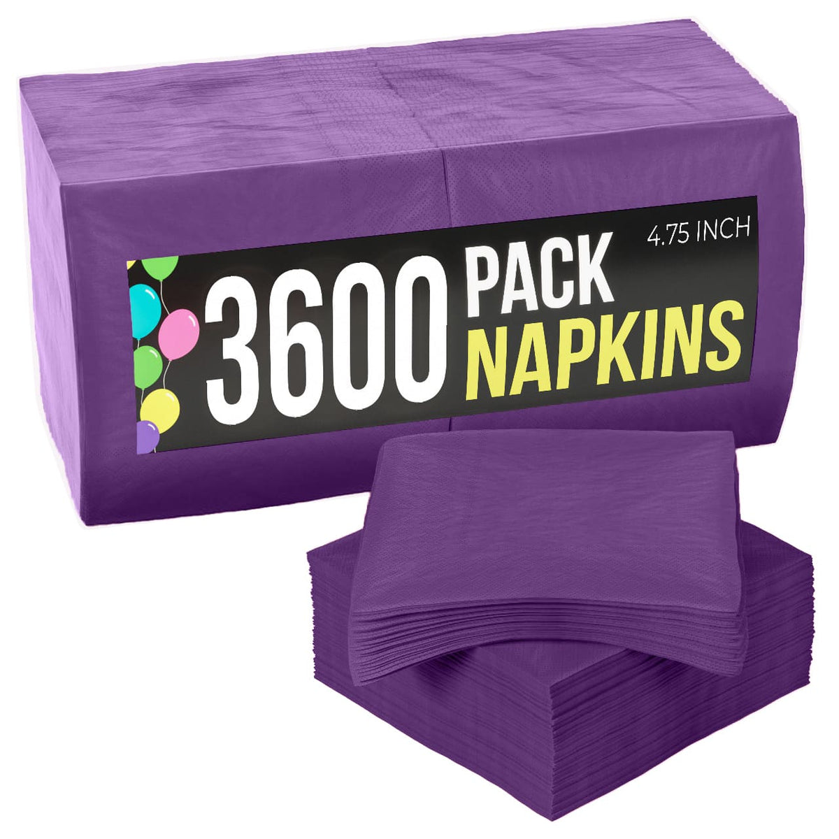 Purple Beverage Napkins | Case of 3600