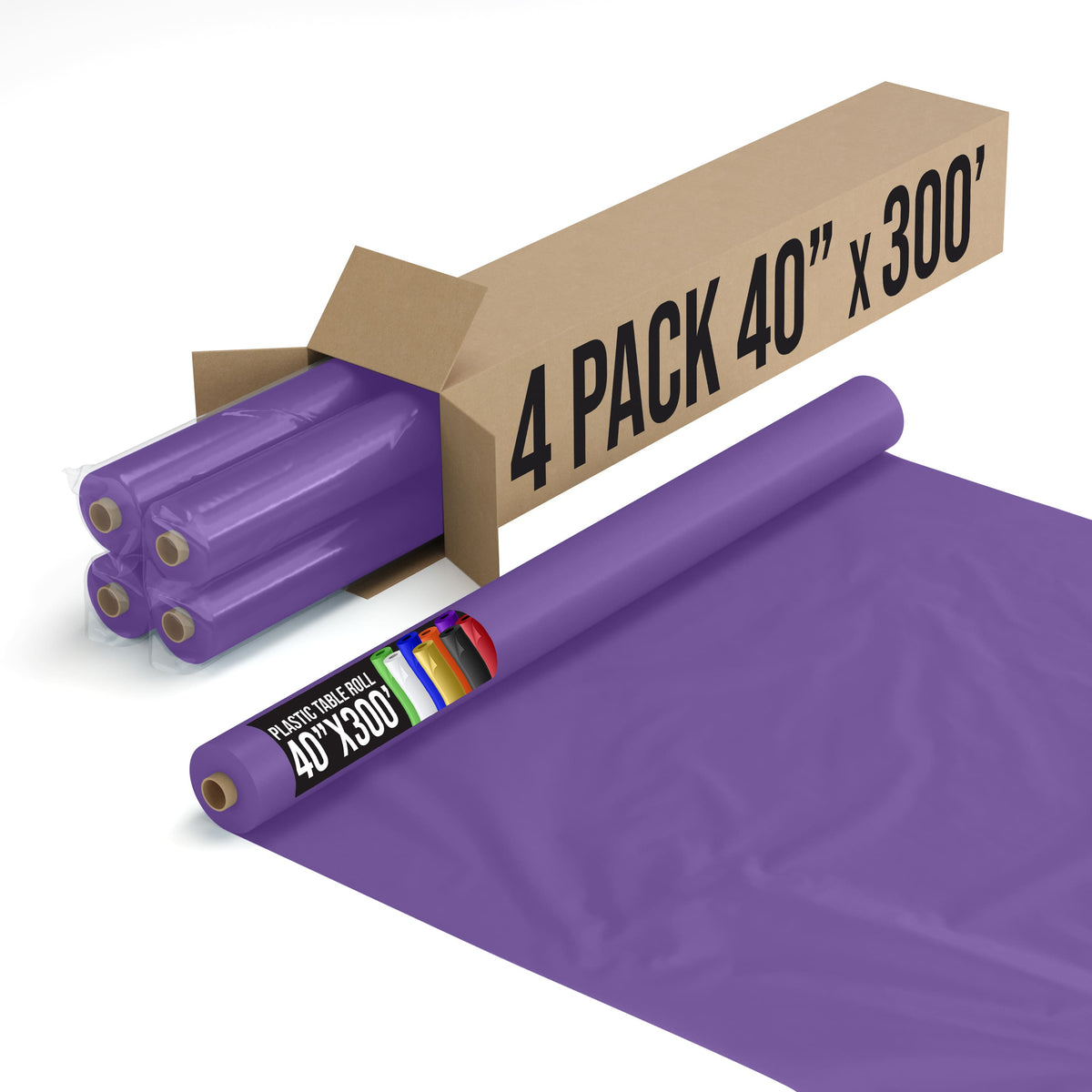 40 In. x 300 Ft. Premium Purple Table Roll | Case of 4