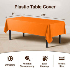 Premium Orange Plastic Table Cover
