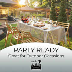 Premium Silver Floral Plastic Table Covers | 12 Count - 54 In. x 108 In.