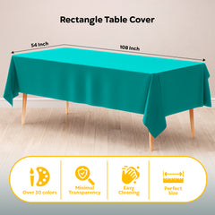Teal Plastic Table Covers | 12 Pack | 54 in. x 108 in.