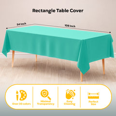Mint Plastic Table Covers | 6 Pack | 54 in. x 108 in.