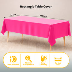 Cerise Plastic Table Cover | 54 in. x 108 in.
