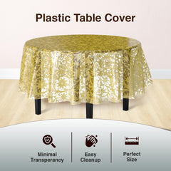 Round Gold Lace Plastic Table Cover | Case of 48