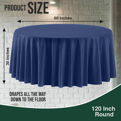 120 in. Premium Round Navy Plastic Table Cover