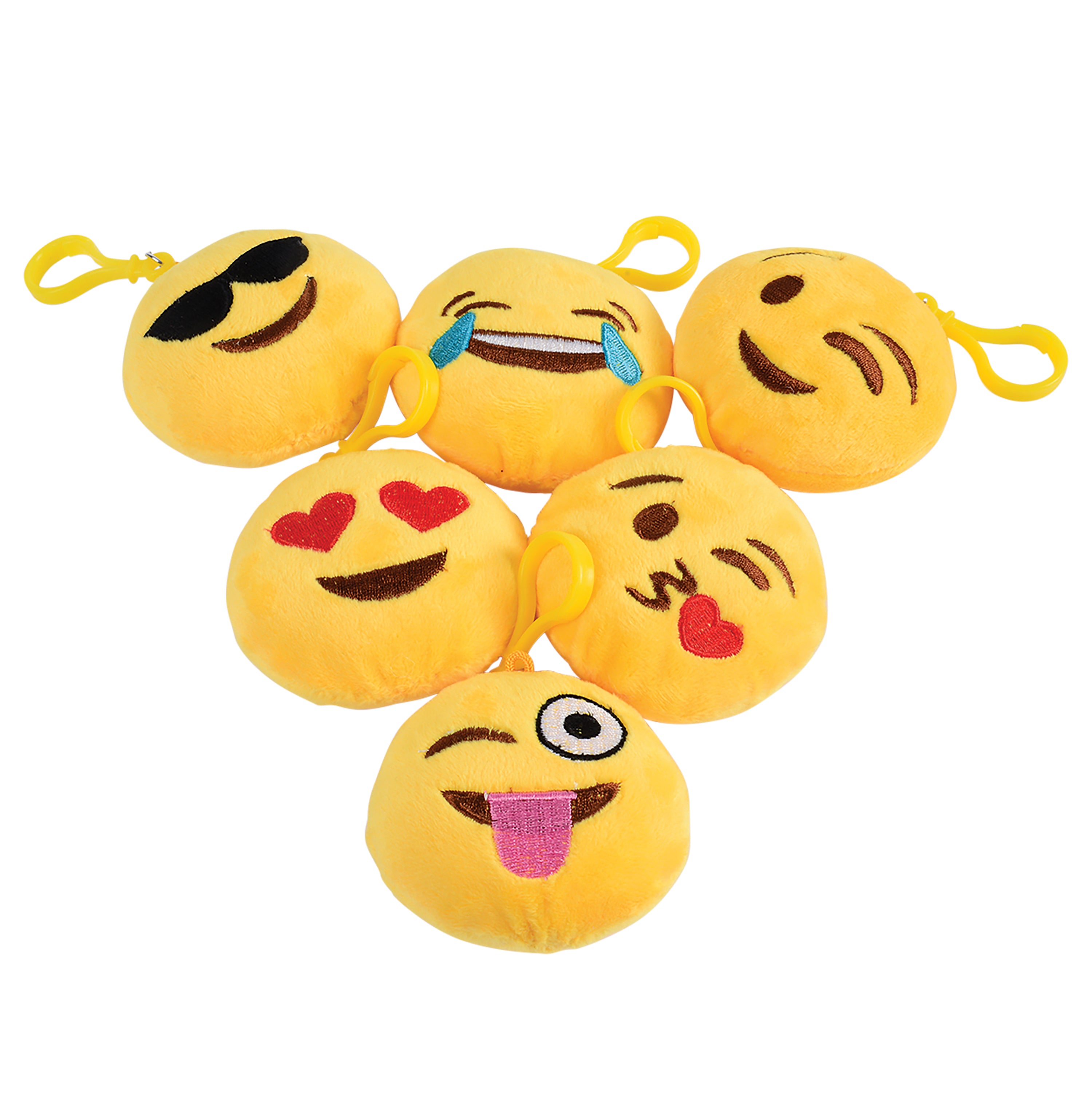 Emoji Clip Plush - 12 Count