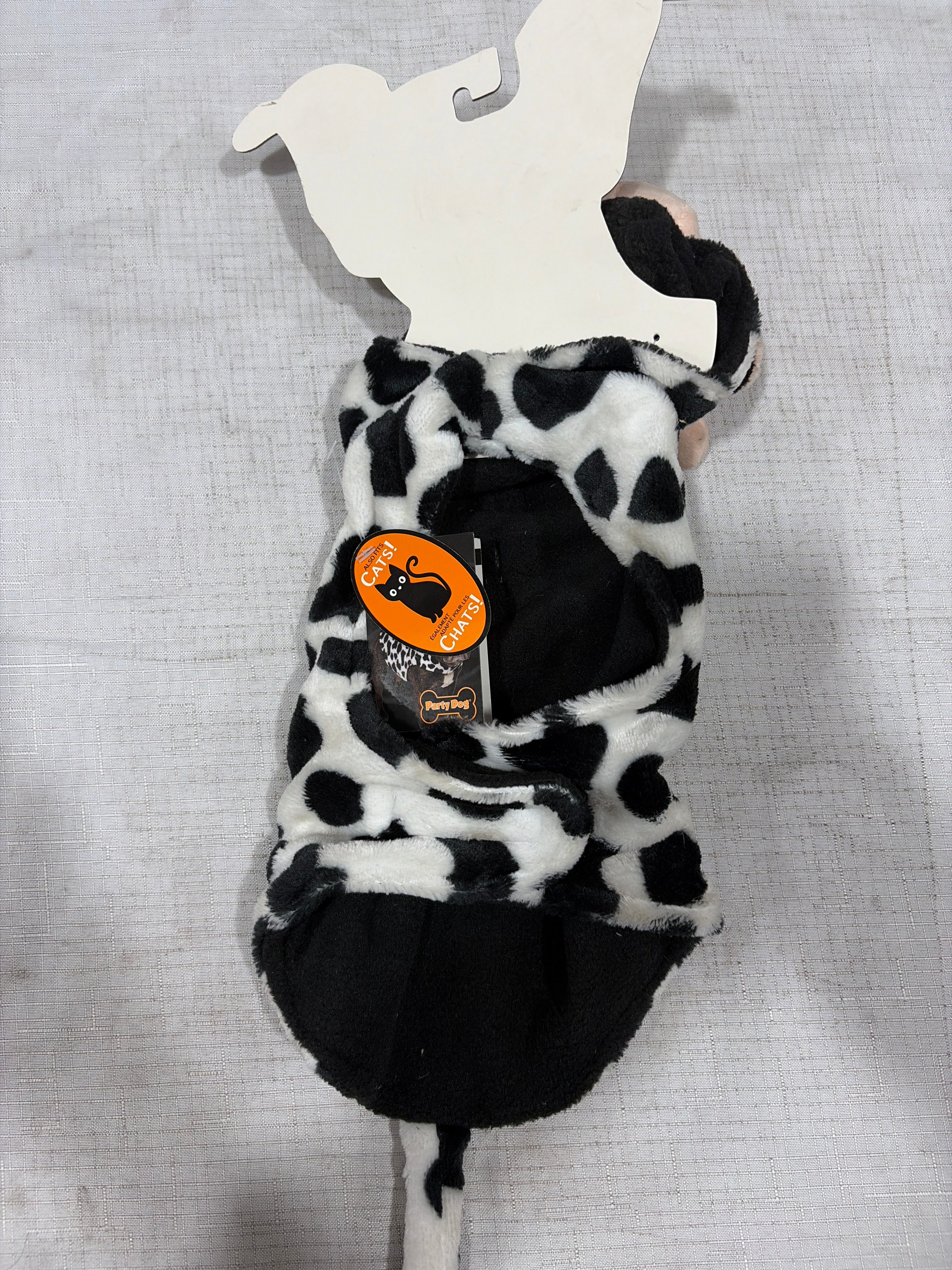 Black Cow Pet Costume XS/SM