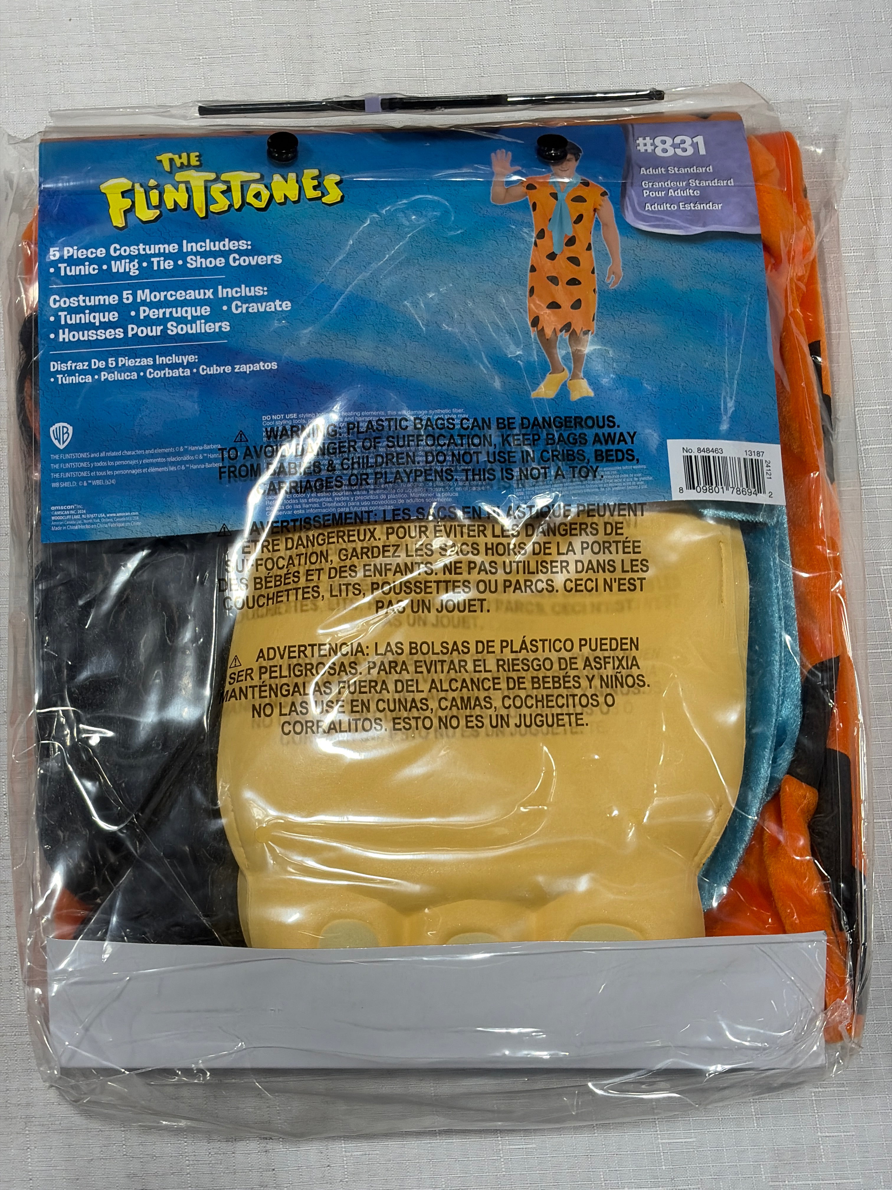 Fred Flintstone Halloween Costume - Adult Standard (Up to Size 44)