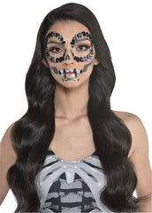 Halloween Skeleton Face Gem Kit - Black and Bone