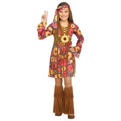 Flower Power Hippie Costume for Girls - Child L (12-14)