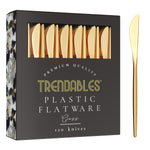 Trendables Gloss Gold Plastic Knives - 120 Ct.