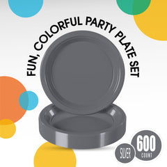7 In. Silver Plastic Plates | Case of 600
