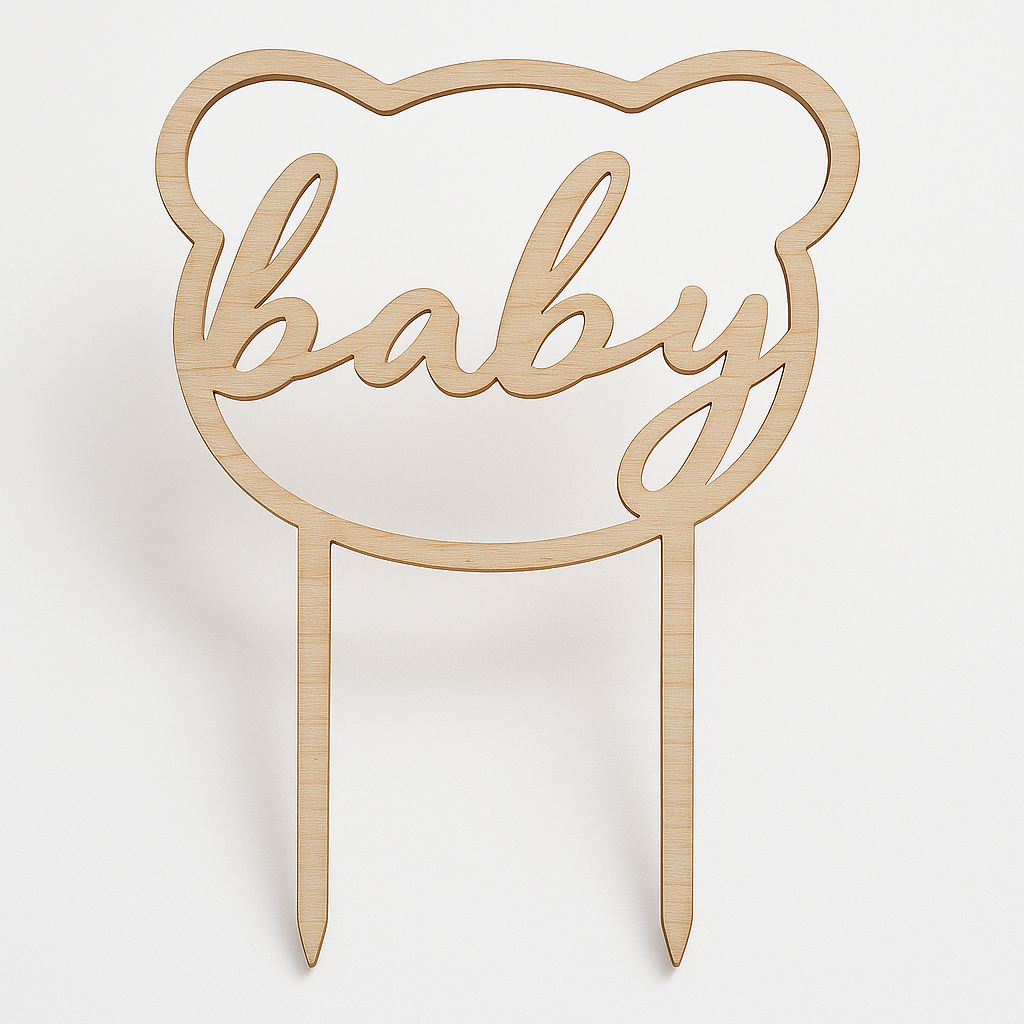 Wooden Baby Shower Cake Topper