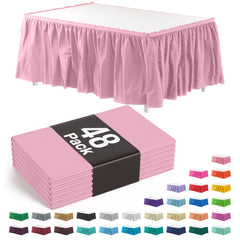 Pink Plastic Table Skirt | Case of 48