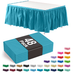 Turquoise Plastic Table Skirt | Case of 48