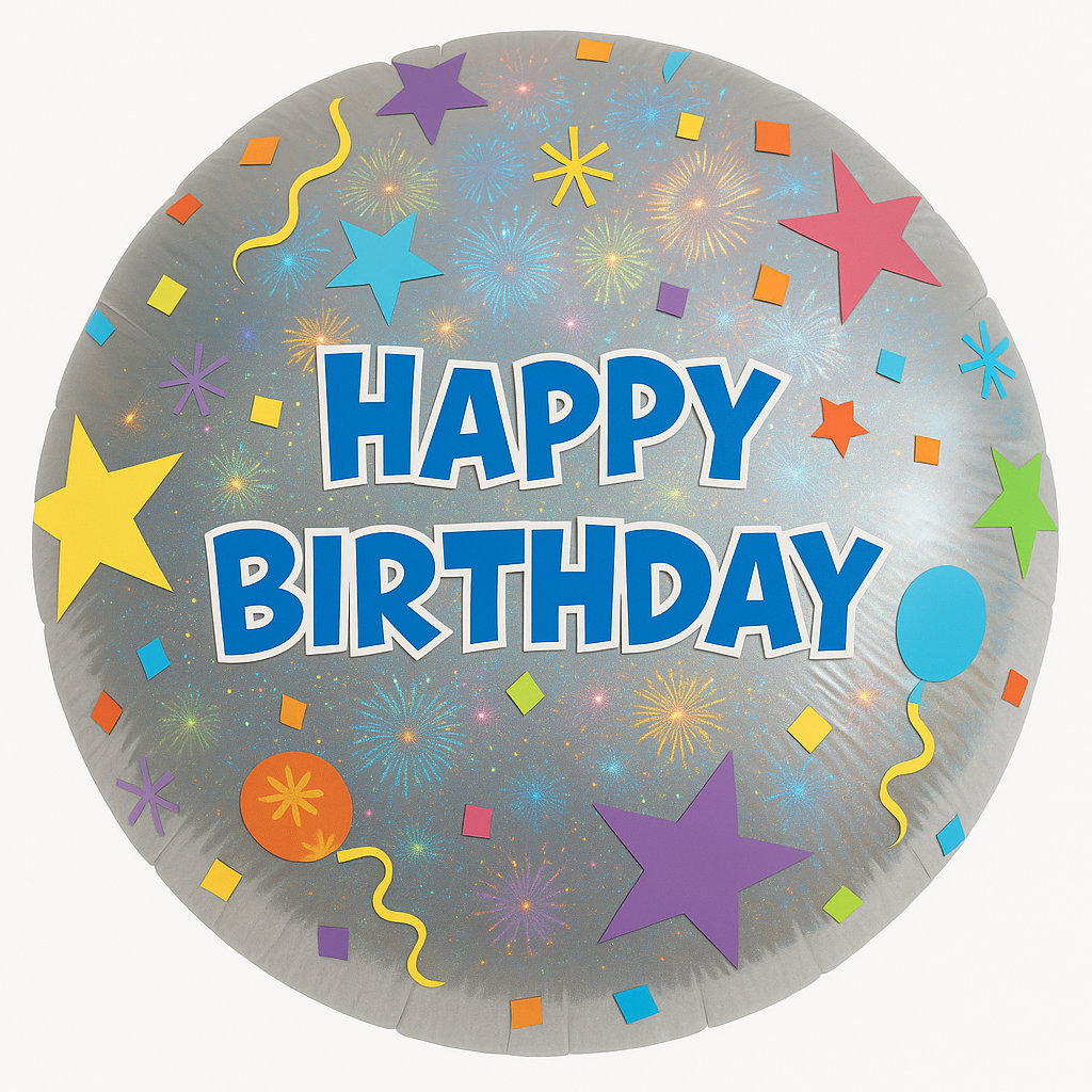 Vibrant 18" Happy Birthday Foil Balloon
