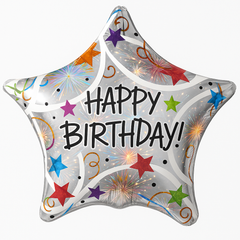Star-Shaped Happy Birthday Foil Balloon