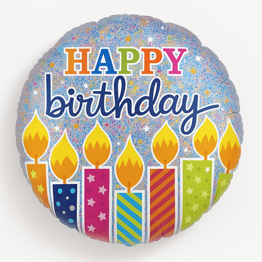18-Inch Holographic "Happy Birthday" Foil Balloon