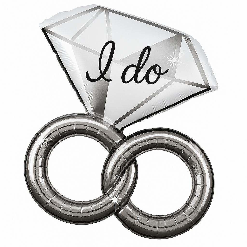 Giant Foil Wedding Ring Balloon with "I Do" Design