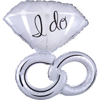 Elegant "I Do" Wedding Ring Foil Balloon