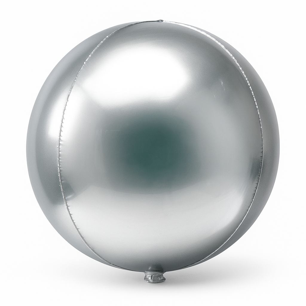 16-Inch Silver Orbz Metallic Foil Balloon