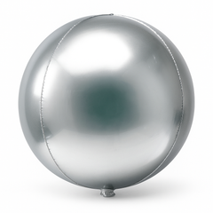 16-Inch Silver Orbz Metallic Foil Balloon