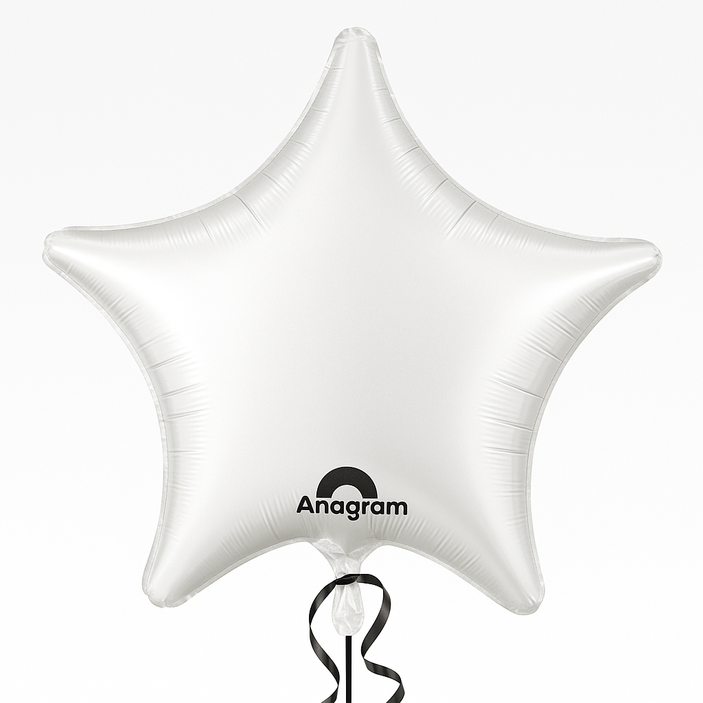 White Foil 19" Star Balloon - Metallic Finish