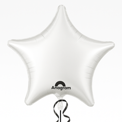White Foil 19" Star Balloon - Metallic Finish