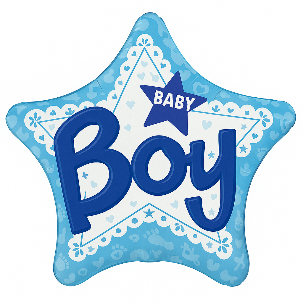 Celebrate Baby Boy Star-Shaped Foil Balloon