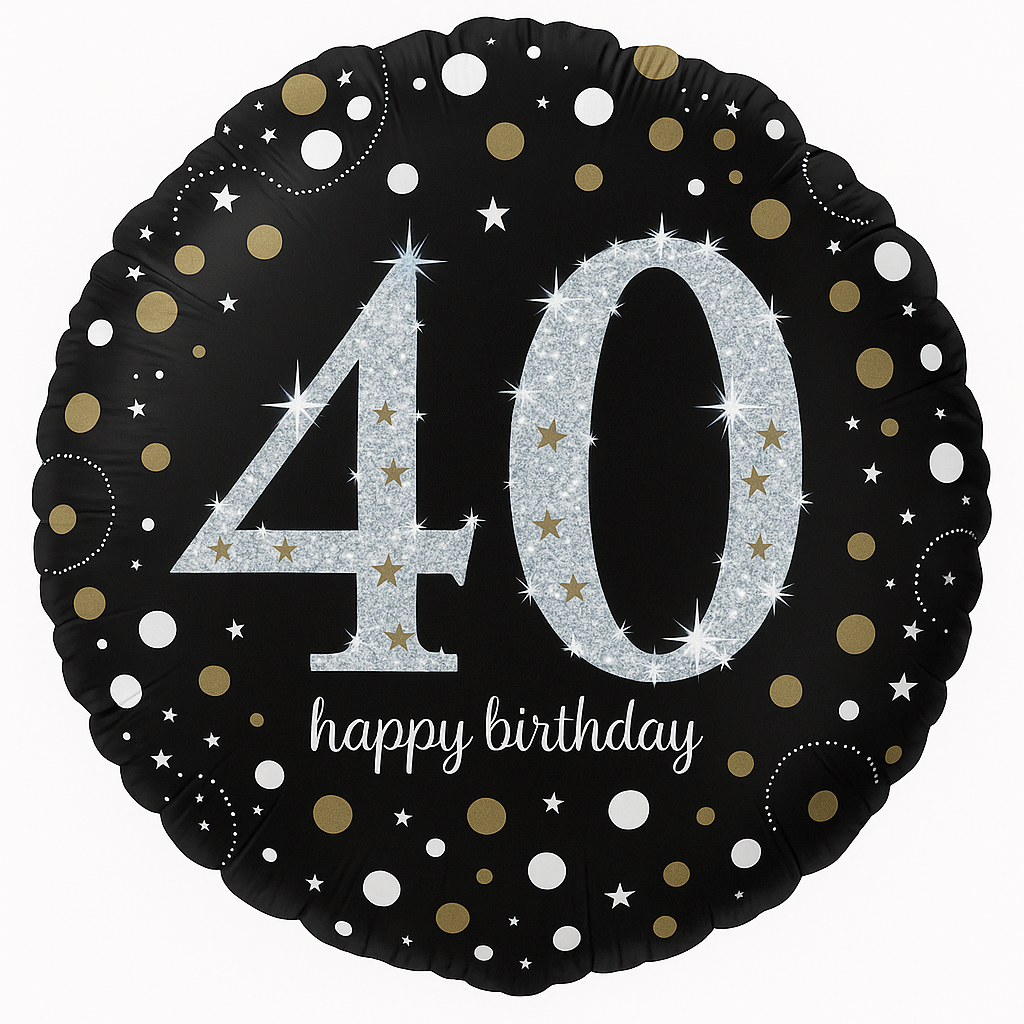 18" Sparkling 40th Birthday Foil Balloon