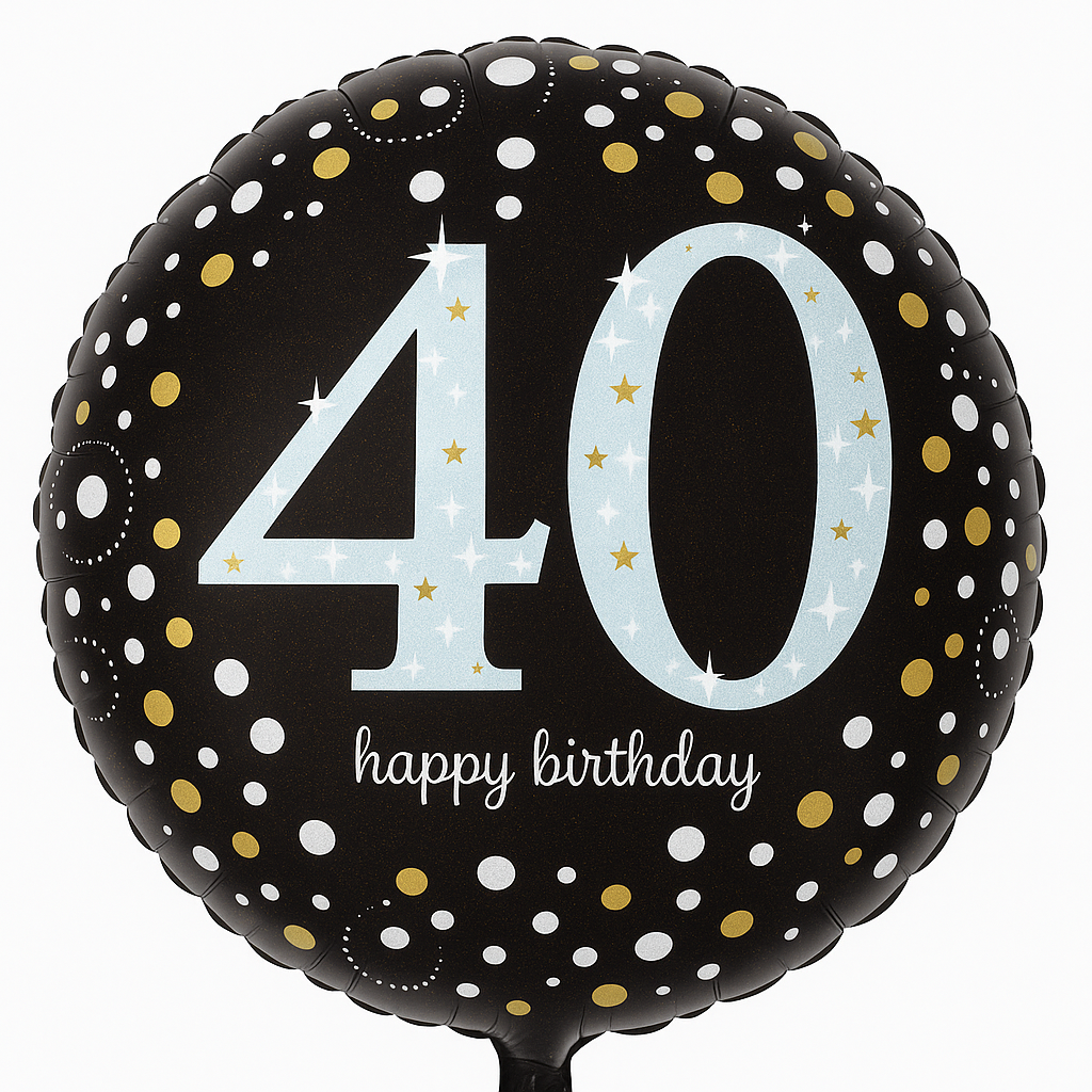 Sparkling 40th Birthday Foil Balloon - 18 Inch