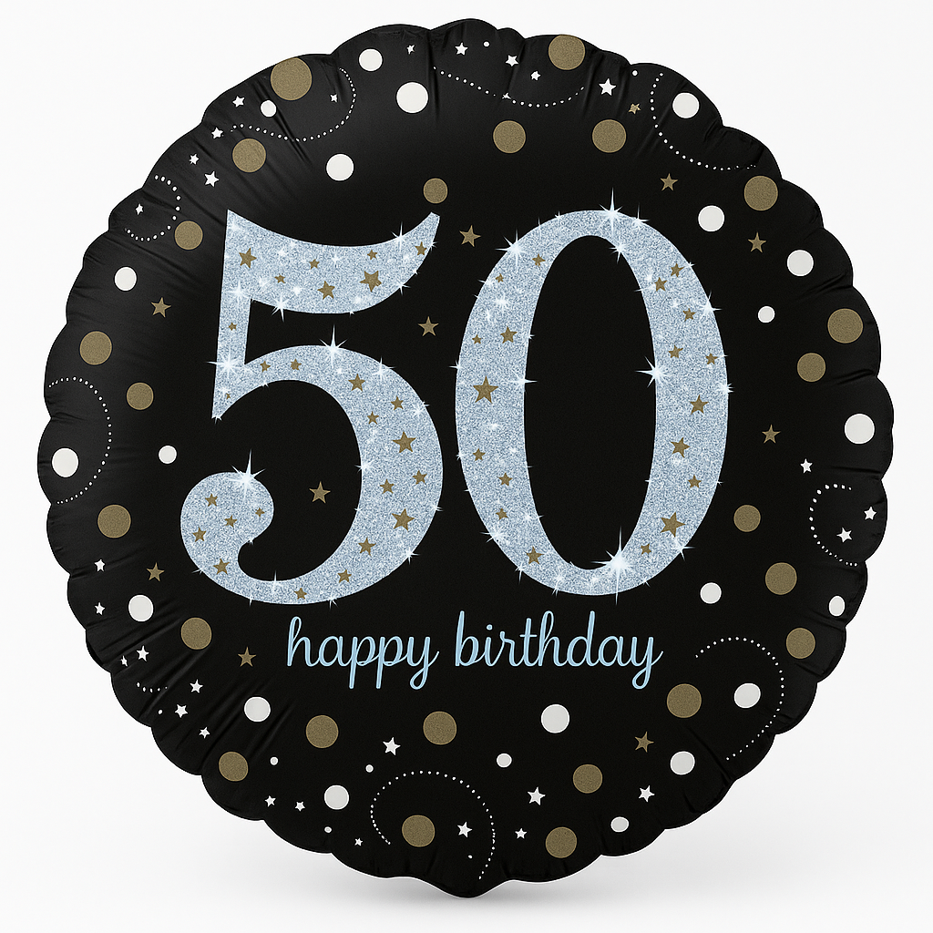 Sparkling 50th Birthday Mylar Balloon - 18 Inch