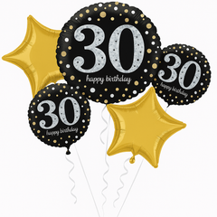 Sparkling 30th Birthday Foil Balloon Bouquet