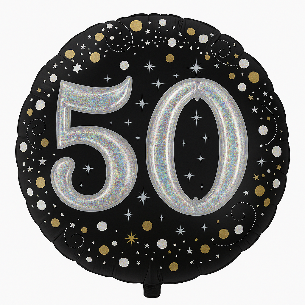 Sparkling Silver 50th Birthday Foil Balloon