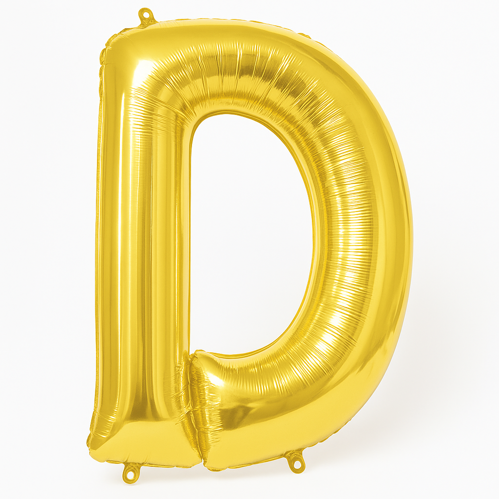 Gold Foil Letter "D" Balloon - Super Shape