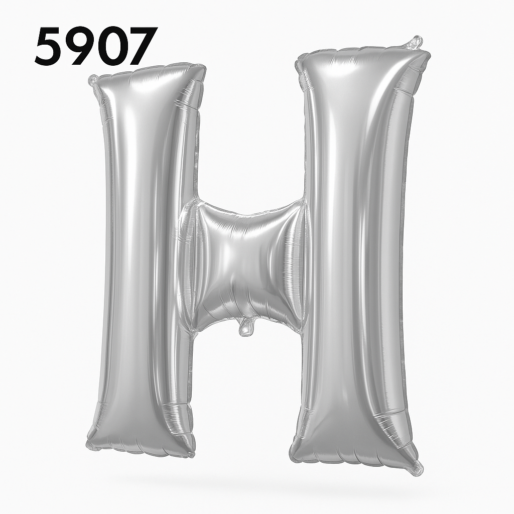 Silver Foil SuperShape Letter "H" Balloon