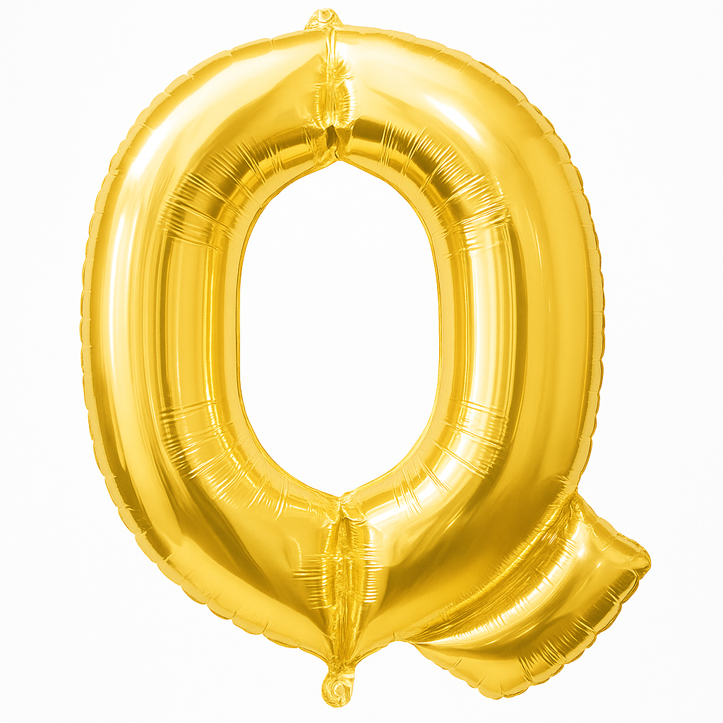 Gold Foil Letter "Q" Balloon - Metallic Mylar