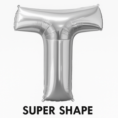 Silver Foil Letter "T" Balloon - Super Shape