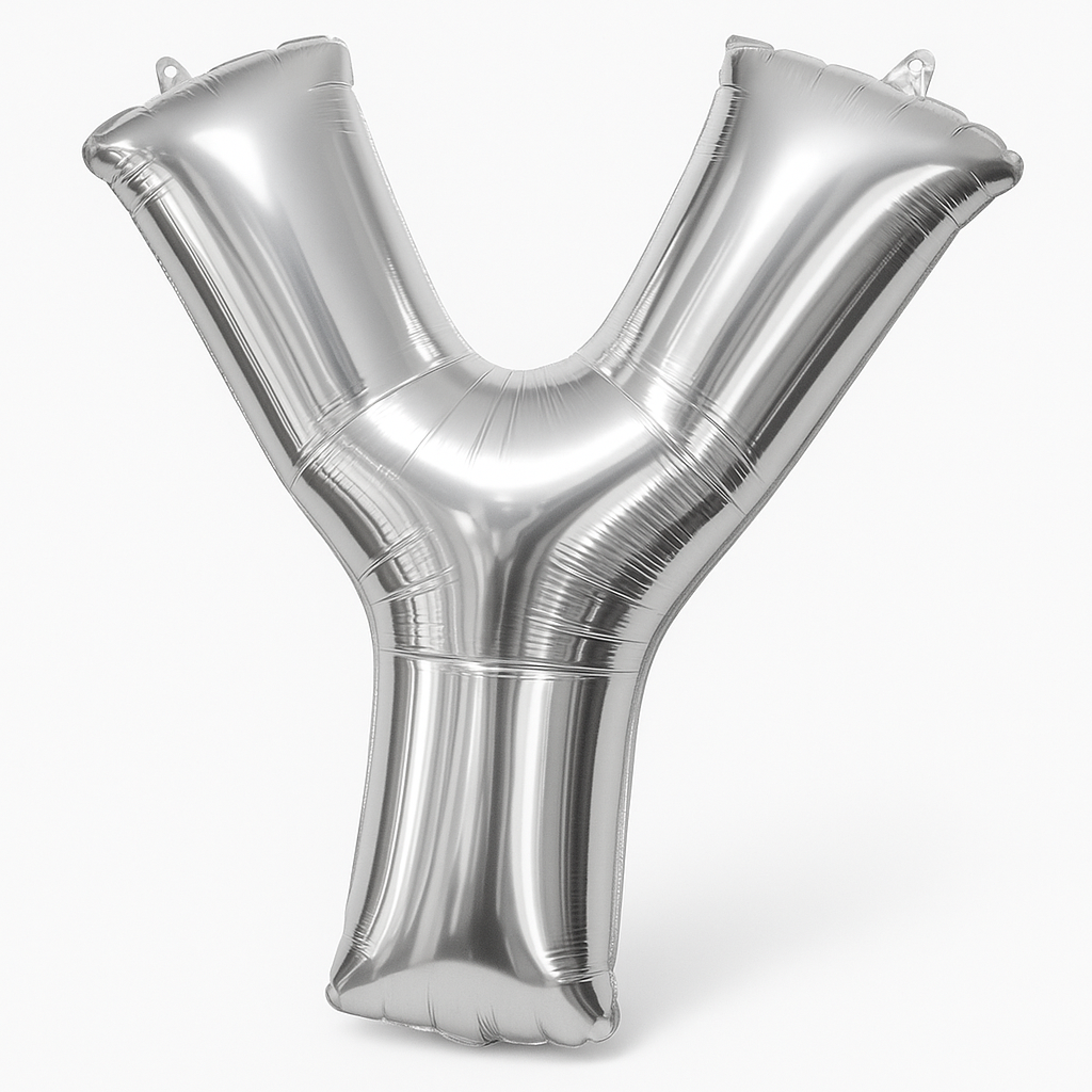 Silver Foil Letter 'Y' Balloon