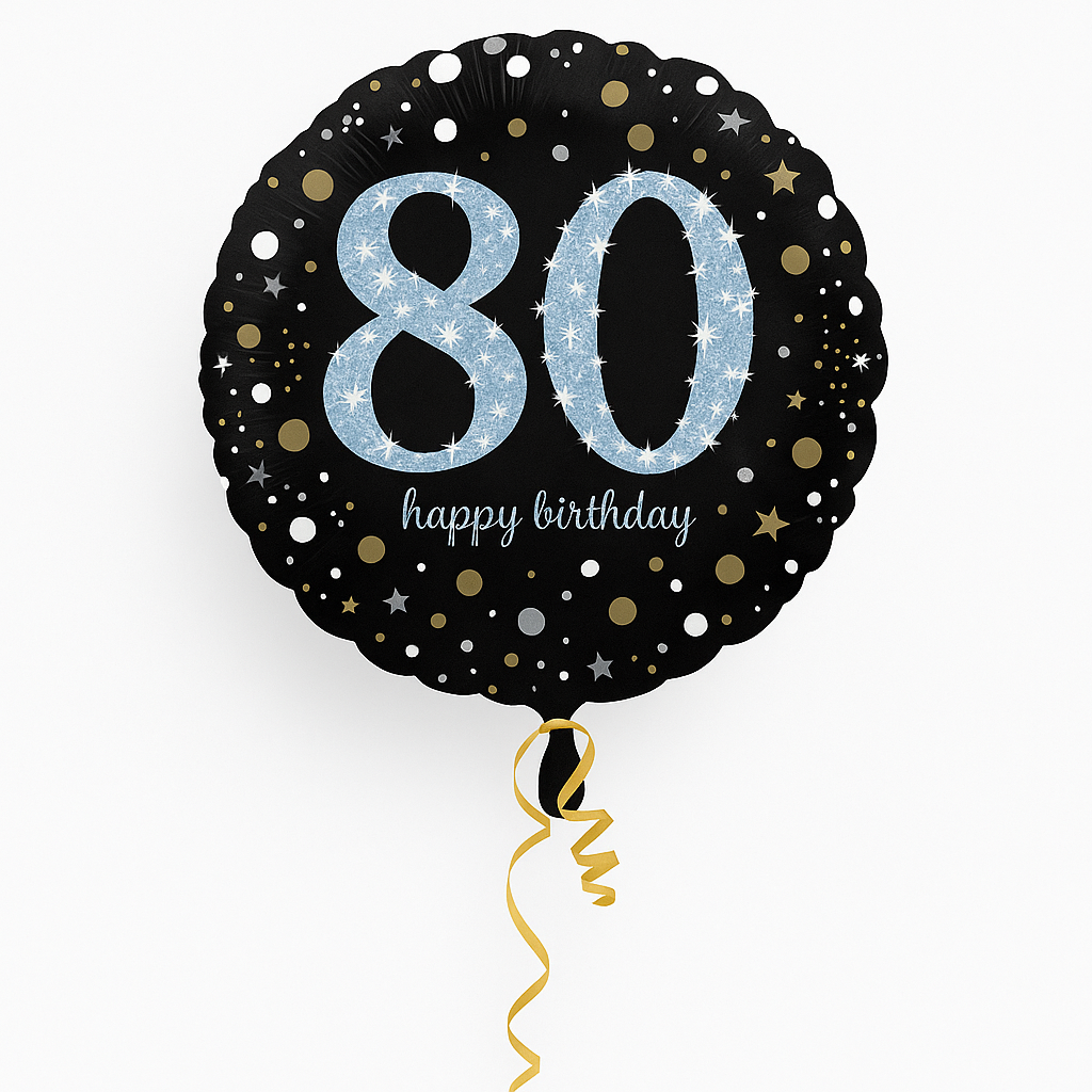 Sparkling 80th Birthday Foil Balloon - 18 Inch