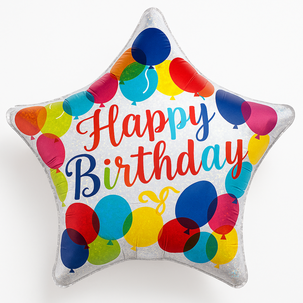 Sparkling Star Happy Birthday Foil Balloon