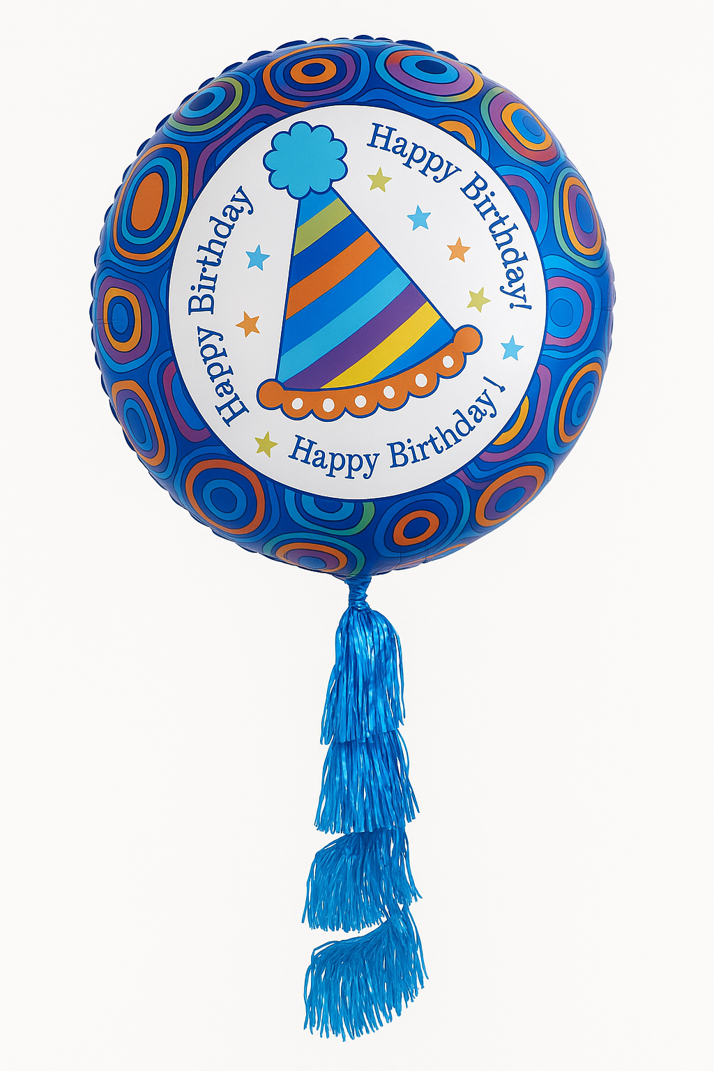 Festive Birthday AirWalker Foil Balloon with Fringe