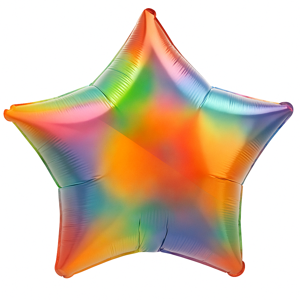 Iridescent Rainbow Star Foil Balloon - 18 Inch