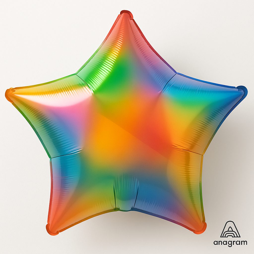 Iridescent Rainbow Star Foil Balloon