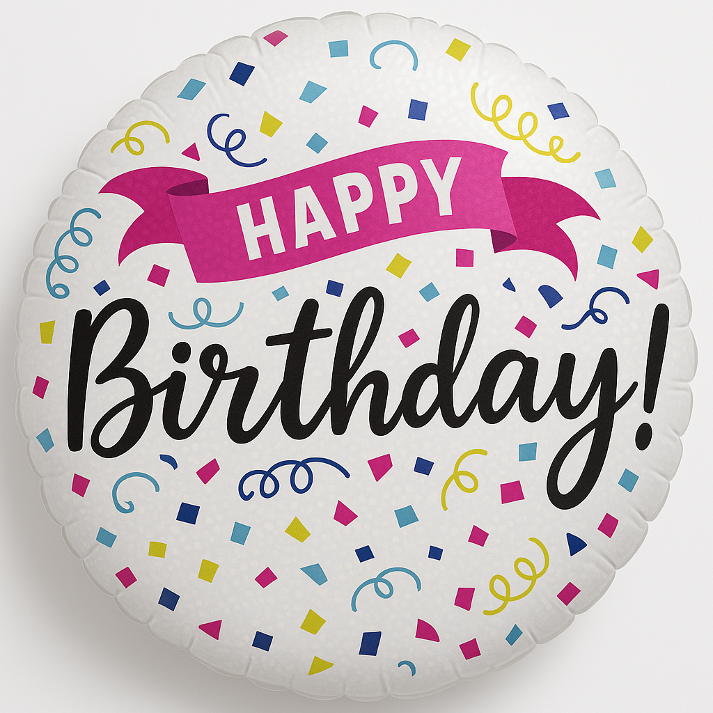 Colorful Confetti Happy Birthday Foil Balloon