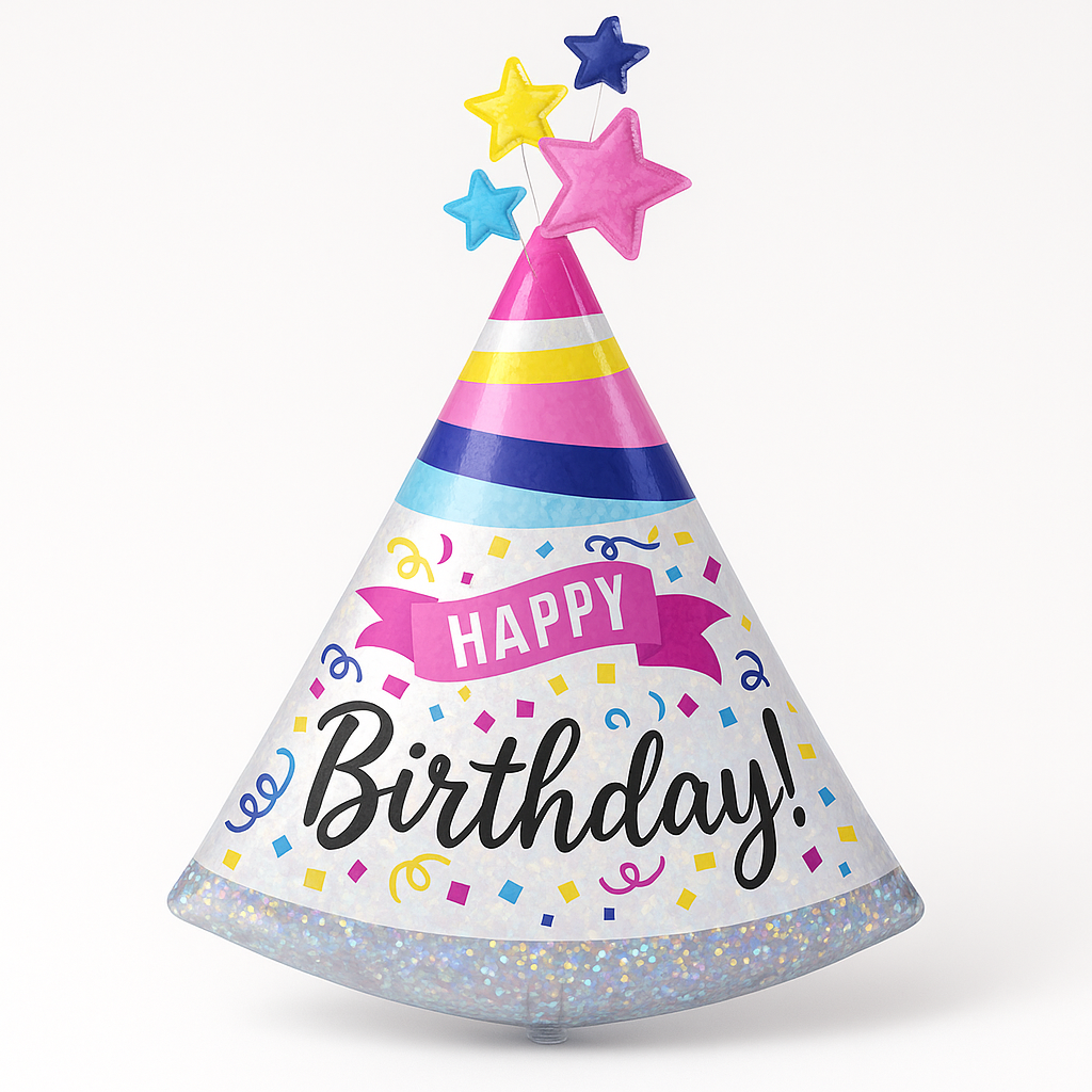 Holographic Happy Birthday Foil Balloon