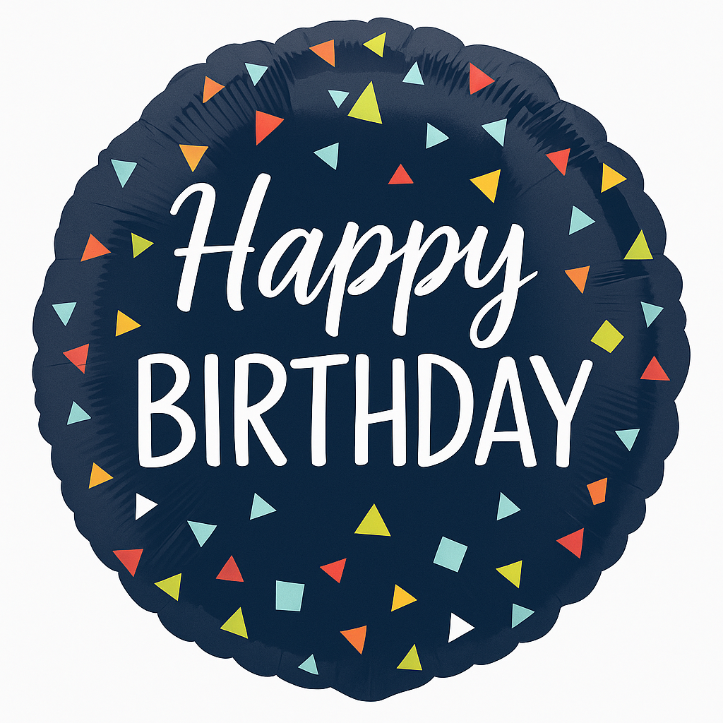 Colorful Confetti Happy Birthday Mylar Balloon - 18 Inch