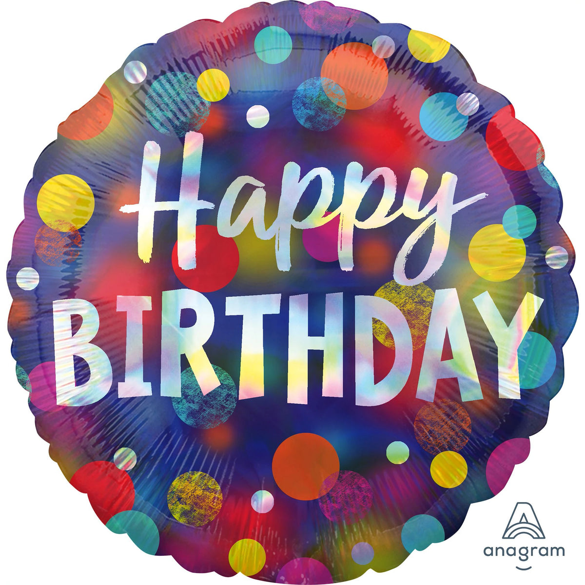 Iridescent Party Dots Birthday Foil Balloon - 18 Inch