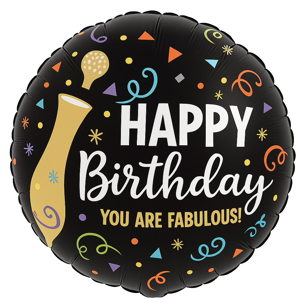 Elegant Gold Bubbly Happy Birthday Foil Balloon